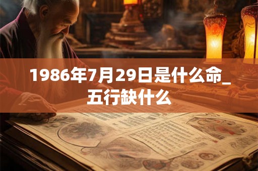 1986年7月29日是什么命_五行缺什么