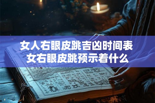 女人右眼皮跳吉凶时间表 女右眼皮跳预示着什么 女人右眼皮跳吉凶时间表 女右眼皮跳预示着什么