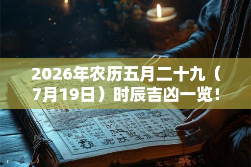 2026年农历五月二十九(7月19日)时辰吉凶一览! 2026年农历五月二十九(7月19日)时辰吉凶一览!