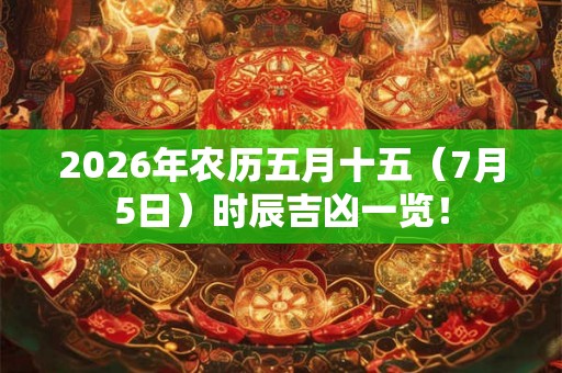 2026年农历五月十五（7月5日）时辰吉凶一览！