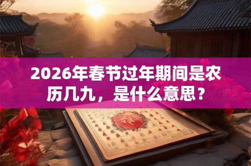 2026年春节过年期间是农历几九，是什么意思？