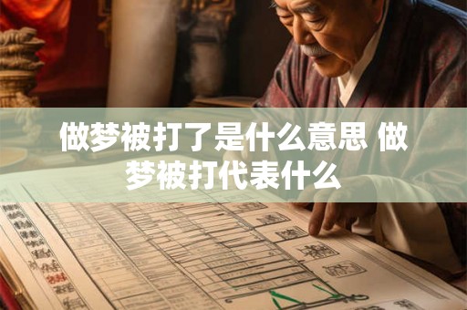 做梦被打了是什么意思 做梦被打代表什么