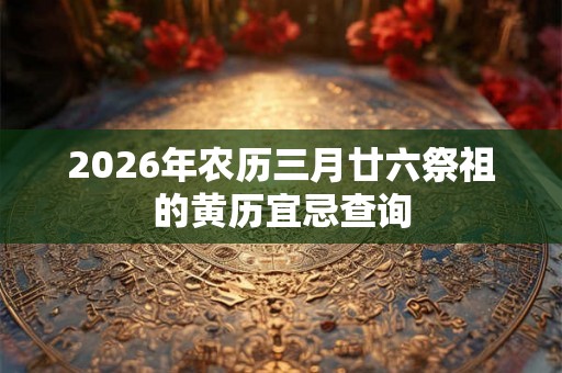 2026年农历三月廿六祭祖的黄历宜忌查询