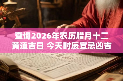 查询2026年农历腊月十二黄道吉日 今天时辰宜忌凶吉 查询2026年农历腊月十二黄道吉日 今天时辰宜忌凶吉