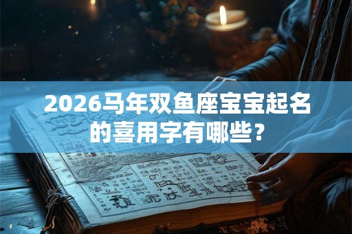 2026马年双鱼座宝宝起名的喜用字有哪些？