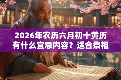 2026年农历六月初十黄历有什么宜忌内容?适合祭祖扫墓吗? 2026年农历六月初十黄历有什么宜忌内容?适合祭祖扫墓吗?