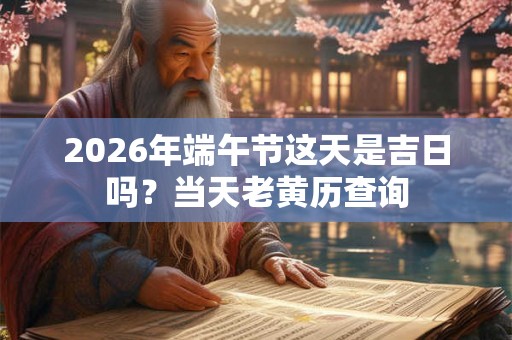 2026年端午节这天是吉日吗？当天老黄历查询