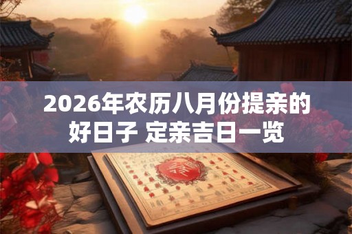 2026年农历八月份提亲的好日子 定亲吉日一览