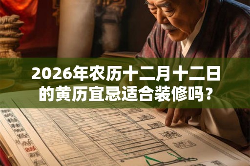 2026年农历十二月十二日的黄历宜忌适合装修吗？