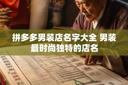 拼多多男装店名字大全 男装最时尚独特的店名