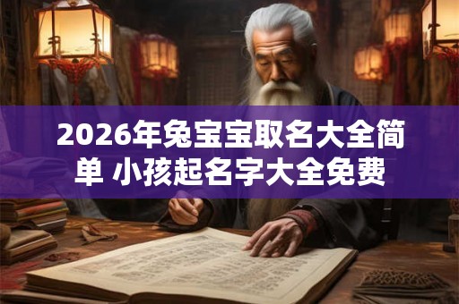 2026年兔宝宝取名大全简单 小孩起名字大全免费