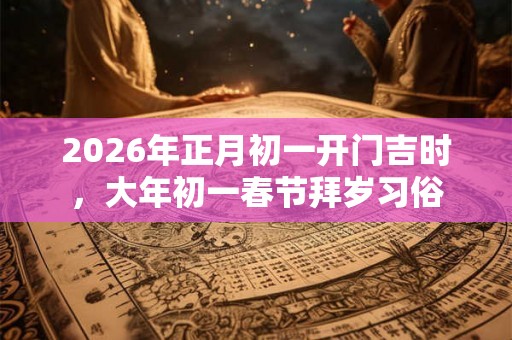 2026年正月初一开门吉时,大年初一春节拜岁习俗 2026年正月初一开门吉时,大年初一春节拜岁习俗