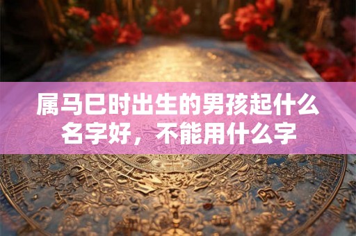 属马巳时出生的男孩起什么名字好，不能用什么字