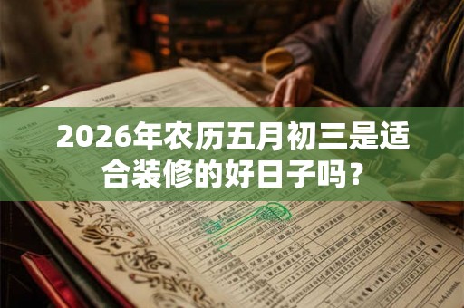 2026年农历五月初三是适合装修的好日子吗？
