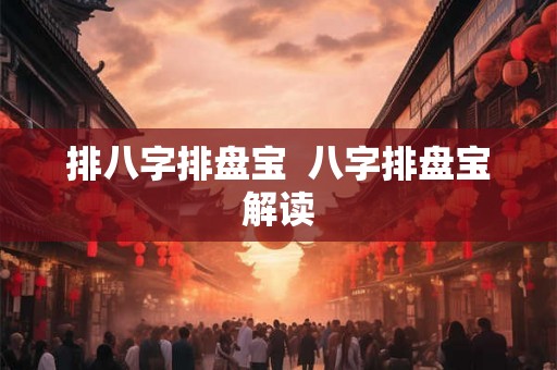 排八字排盘宝  八字排盘宝解读