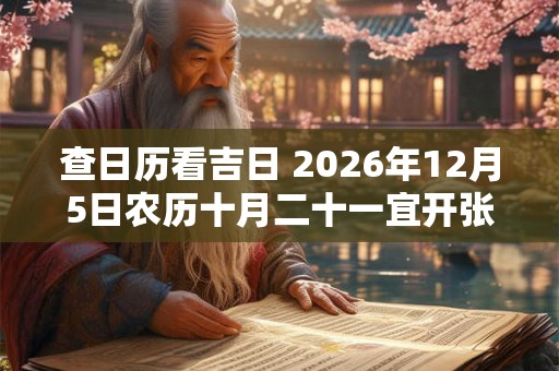 查日历看吉日 2026年12月5日农历十月二十一宜开张吗 查日历看吉日 2026年12月5日农历十月二十一宜开张吗