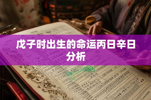 戊子时出生的命运丙日辛日分析