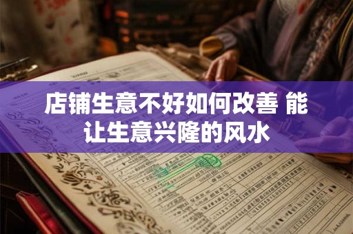 店铺生意不好如何改善 能让生意兴隆的风水 店铺生意不好如何改善 能让生意兴隆的风水