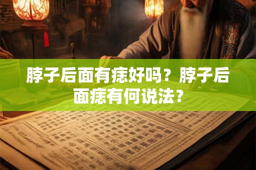 脖子后面有痣好吗？脖子后面痣有何说法？