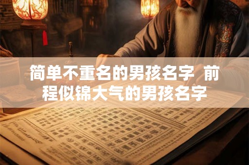 简单不重名的男孩名字  前程似锦大气的男孩名字
