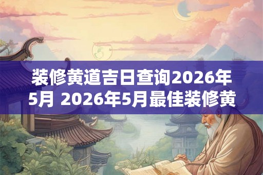 装修黄道吉日查询2026年5月 2026年5月最佳装修黄道吉日是什么