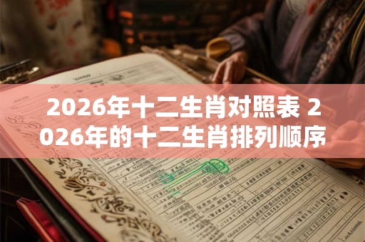 2026年十二生肖对照表 2026年的十二生肖排列顺序是什么
