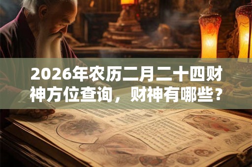 2026年农历二月二十四财神方位查询，财神有哪些？