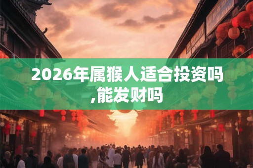 2026年属猴人适合投资吗,能发财吗