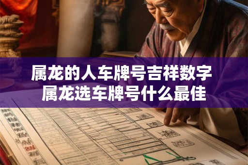 属龙的人车牌号吉祥数字 属龙选车牌号什么最佳