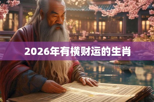 2026年有横财运的生肖