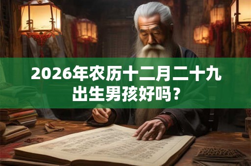 2026年农历十二月二十九出生男孩好吗？