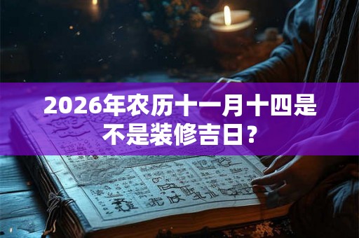 2026年农历十一月十四是不是装修吉日？