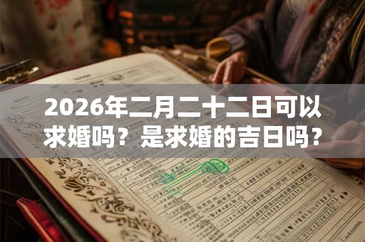 2026年二月二十二日可以求婚吗？是求婚的吉日吗？