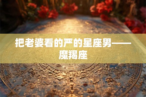 把老婆看的严的星座男——魔羯座