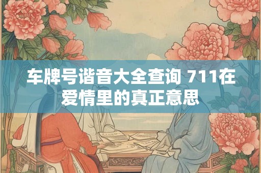 车牌号谐音大全查询 711在爱情里的真正意思