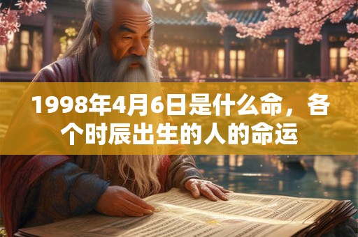 1998年4月6日是什么命,各个时辰出生的人的命运 1998年4月6日是什么命,各个时辰出生的人的命运