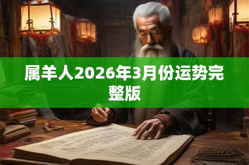 属羊人2026年3月份运势完整版