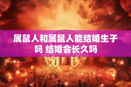 属鼠人和属鼠人能结婚生子吗 结婚会长久吗