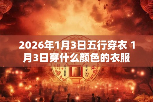 2026年1月3日五行穿衣 1月3日穿什么颜色的衣服 2026年1月3日五行穿衣 1月3日穿什么颜色的衣服