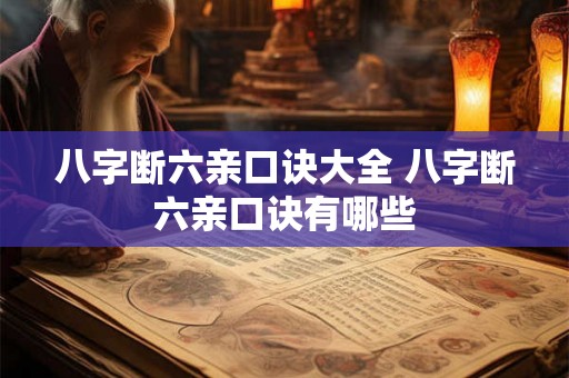 八字断六亲口诀大全 八字断六亲口诀有哪些