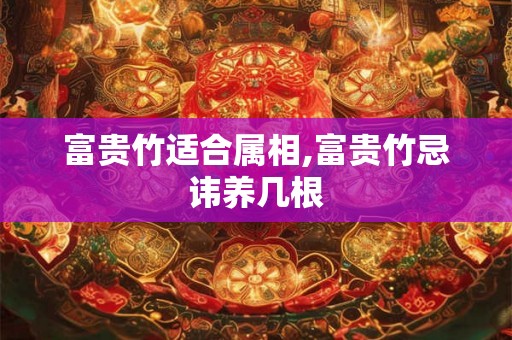 富贵竹适合属相,富贵竹忌讳养几根