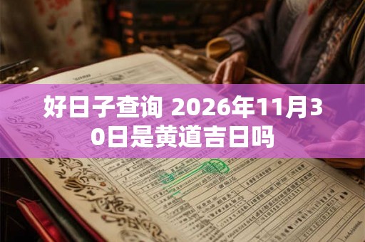 好日子查询 2026年11月30日是黄道吉日吗