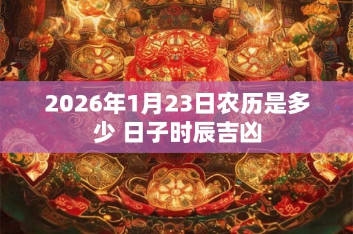 2026年1月23日农历是多少 日子时辰吉凶