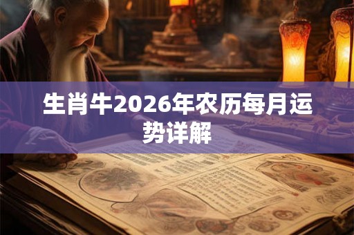 生肖牛2026年农历每月运势详解