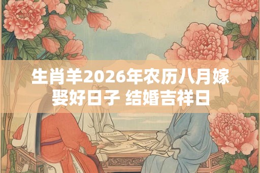 生肖羊2026年农历八月嫁娶好日子 结婚吉祥日 生肖羊2026年农历八月嫁娶好日子 结婚吉祥日