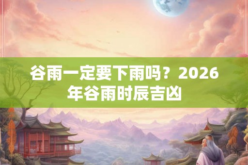 谷雨一定要下雨吗？2026年谷雨时辰吉凶