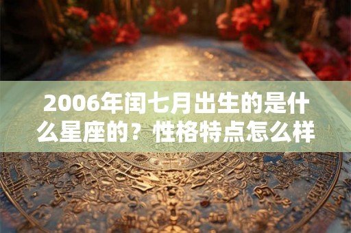 2006年闰七月出生的是什么星座的？性格特点怎么样？