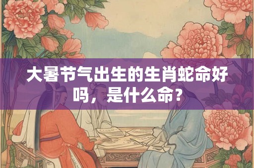 大暑节气出生的生肖蛇命好吗，是什么命？