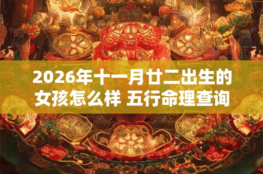 2026年十一月廿二出生的女孩怎么样 五行命理查询 2026年十一月廿二出生的女孩怎么样 五行命理查询