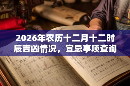 2026年农历十二月十二时辰吉凶情况，宜忌事项查询